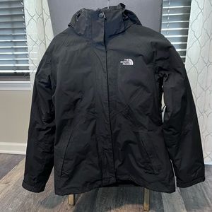 Womens The North Face Dual Layer w/ fleece Coat Black Size M
